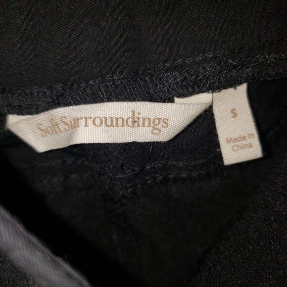 Soft Surroundings Super Stretch Sparkle Capri Pant Black Sz Small Tummy Control - Picture 2 of 6